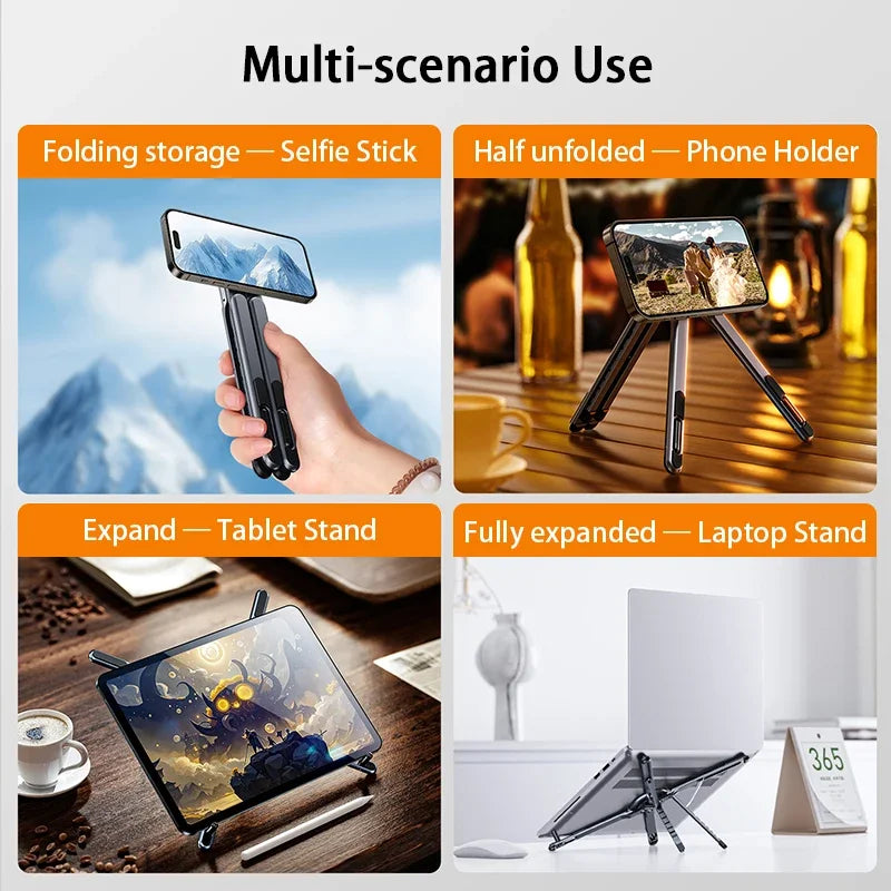 Foldable Magnetic Phone Holder Multi Form Adjustable Desktop Stand