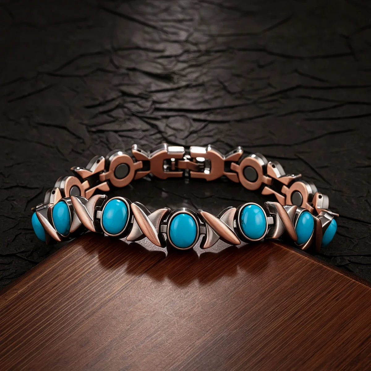Lucky Magnetic Therapy Bracelet for Women; Adjustable Copper