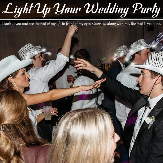 LED Cowboy Hats Wedding Hats Bulk Light up Cowboy Hats