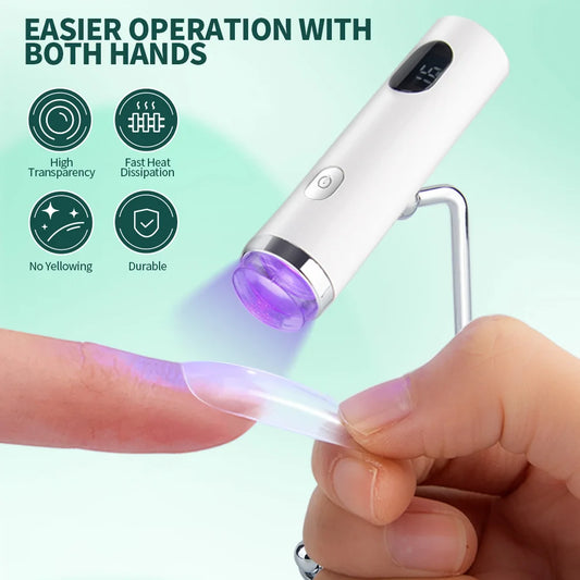 Handheld Quick Drying Nail Lamp Magnetic Mount Rechargeable
