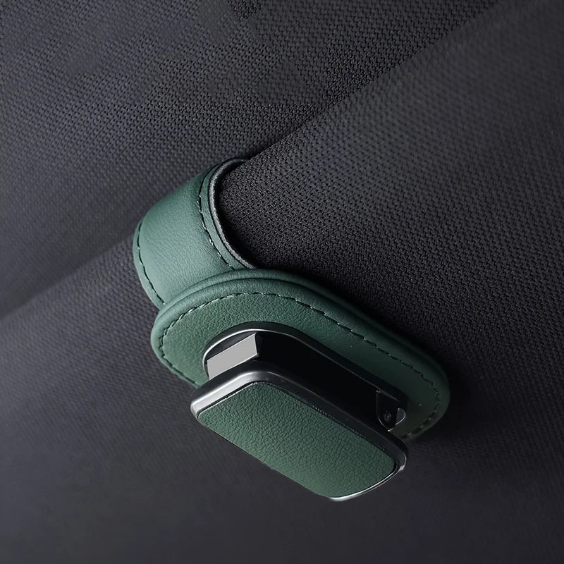 PU Leather Car Sun Visor Eyewear Holder
