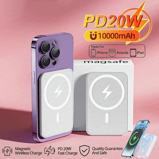 20000mAh Magnetic Power Bank Wireless PD 22.5W Fast Charger