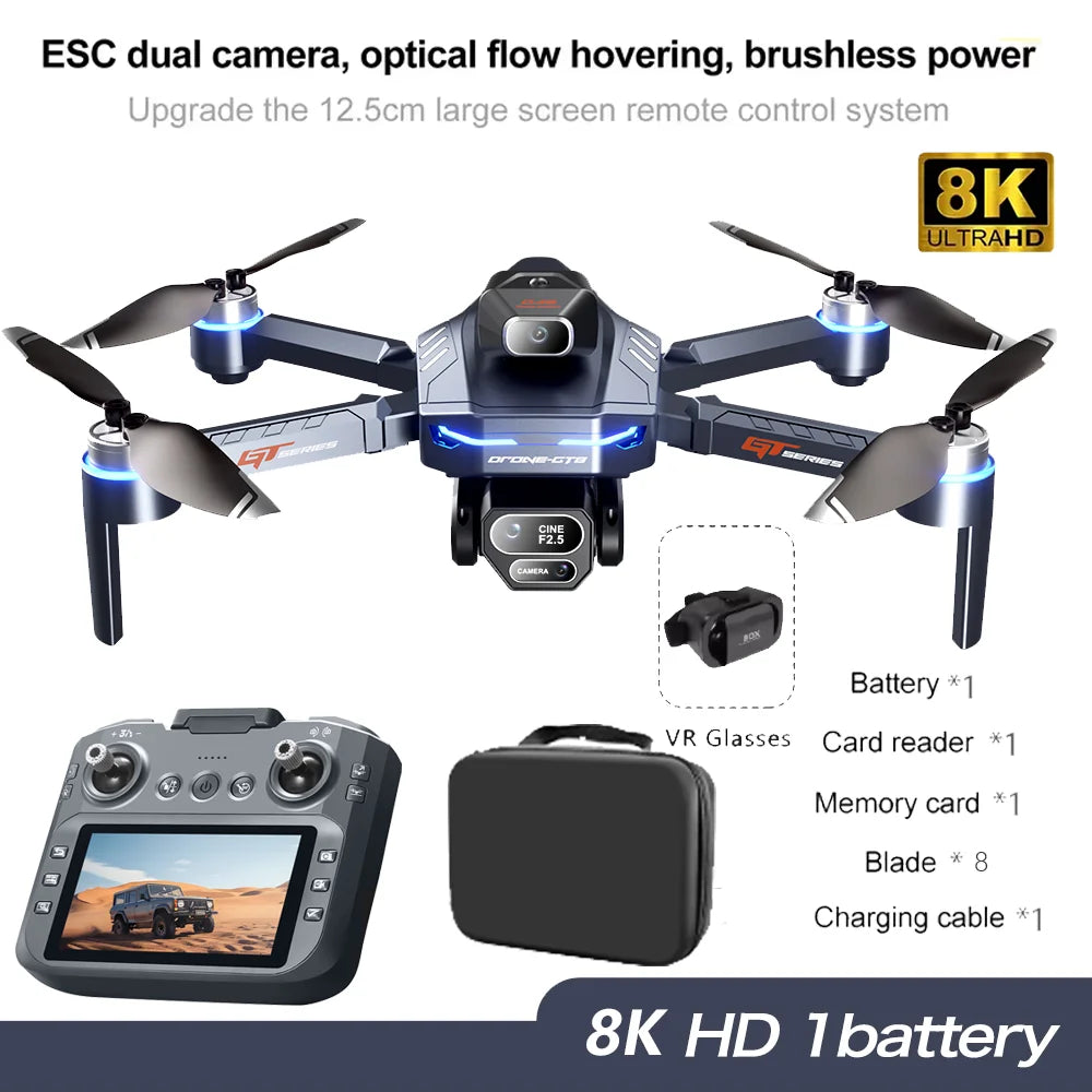 New GT8 Drone GPS 8K Professional HD 360° Dual Cameras