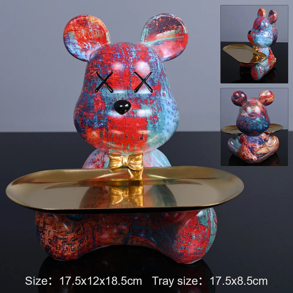 Colorful Bear Statues and Sculptures Butler Figure Ornaments