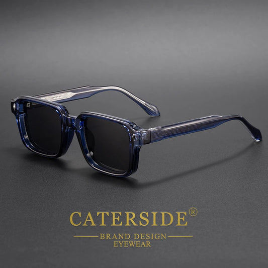 Vintage Men's Square Sunglasses Brand Design Temple