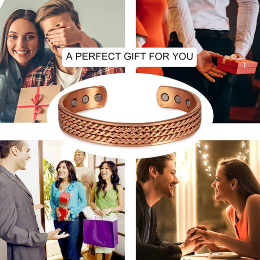 Vinterly Twisted Magnetic Therapy Adjustable Wide Bangles