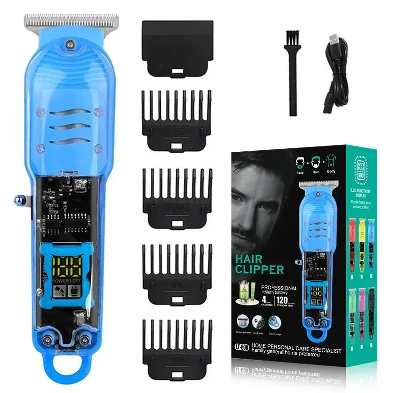 Hair Cut Machine Rechargeable Hair Clippers Transparent