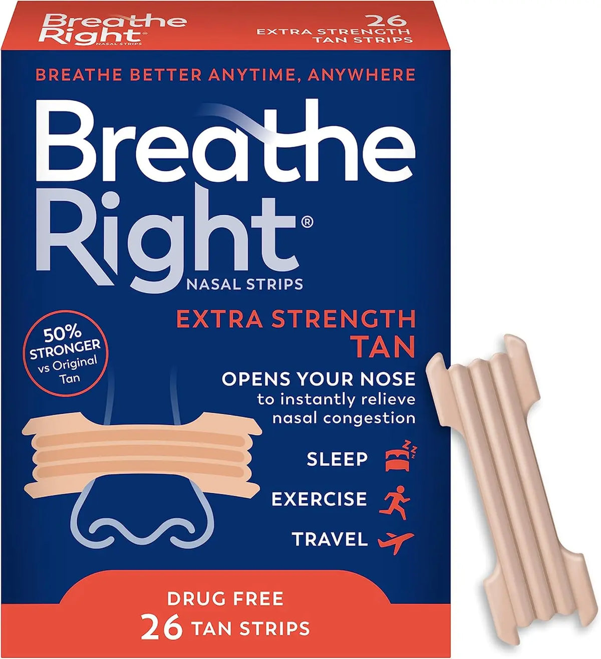 26/52/78 Pcs Breathe Right Nasal Strips
