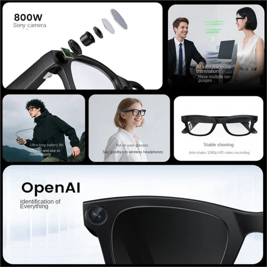 Smart Glasses AR AI Translation 4K Camera Bluetooth Call Touch Control