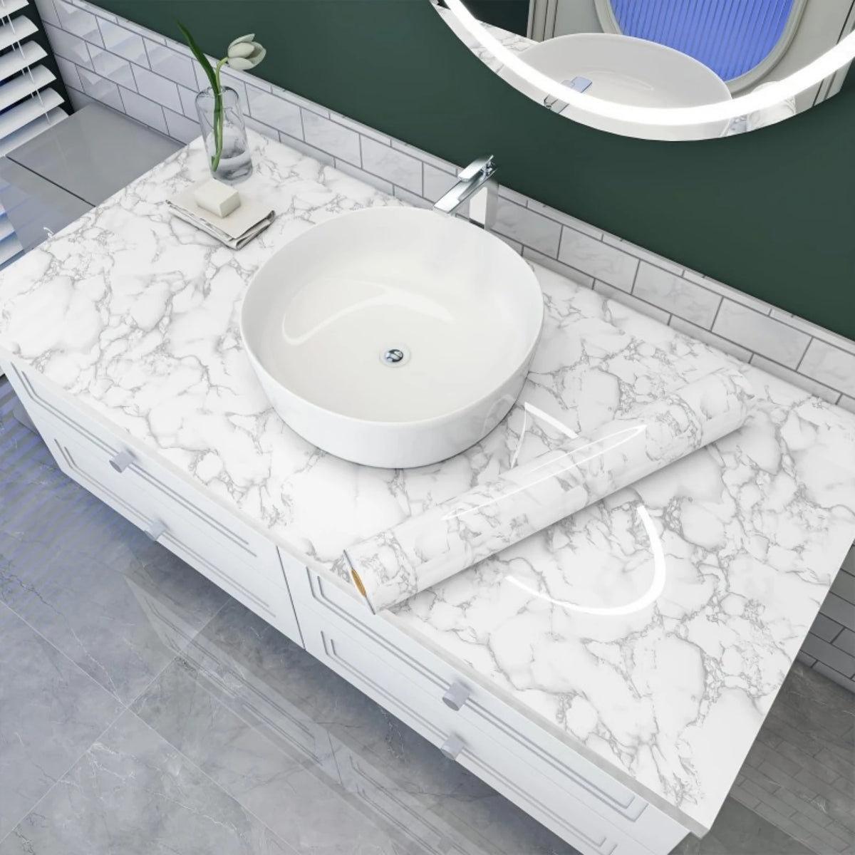 Marble Kitchen Oil-Proof Film Proof Self-Adhesive Wallpaper