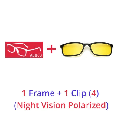 5 In 1 Magnetic Clip On Glasses TR90 Optical Eyeglass