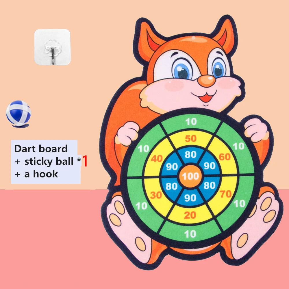 Child Montessori Toys Cartoon Animal Dart Board Sticky Ball