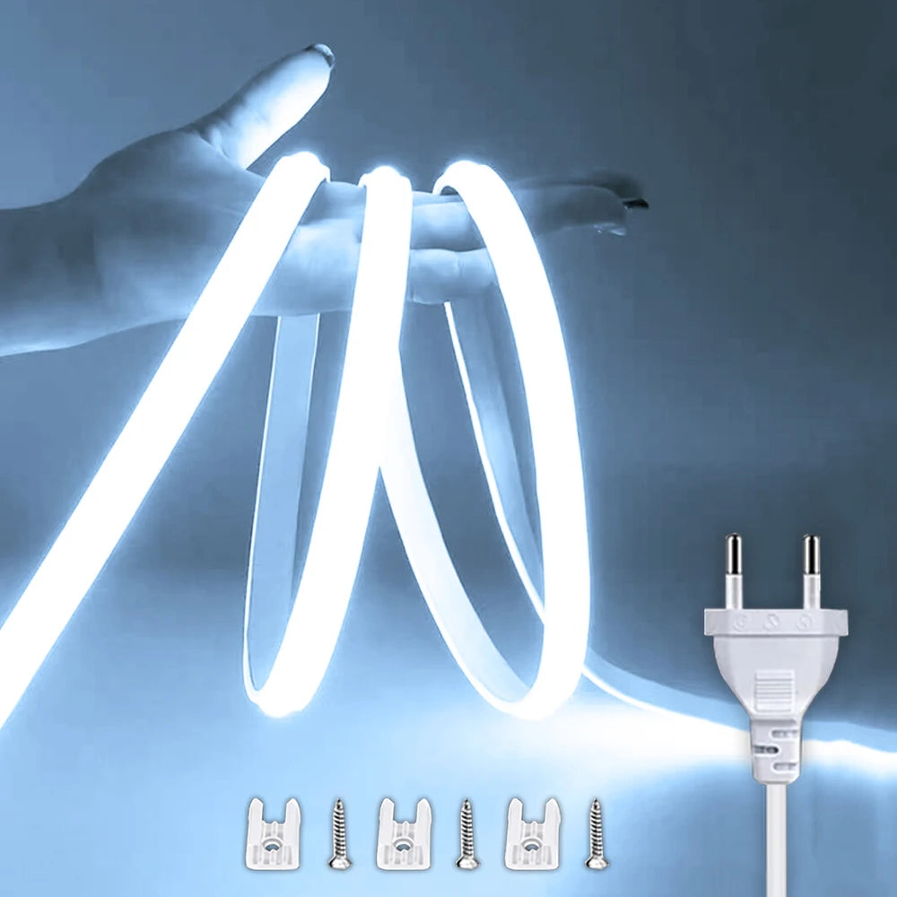 220V Led Strip with ON/OFF Switch Waterproof COB LED Strip