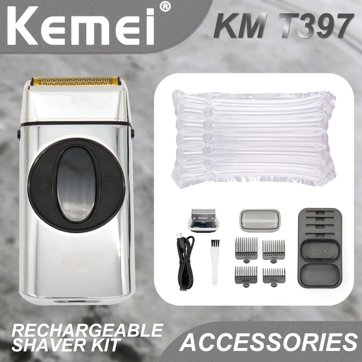 Kemei Beard Trimmer Professional Hair Trimmers IPX7 Beard Shaver