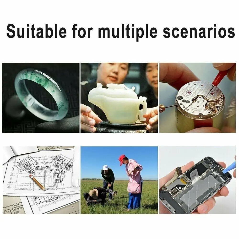 2XLED Watch Jeweler Repair Magnifier Head-Mounted