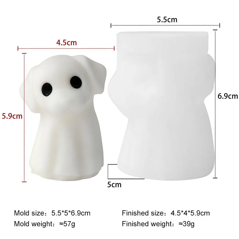 DIY Halloween Candle Spook Puppy Cat Silicone Mold