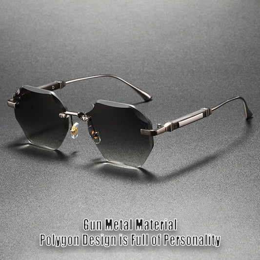 Man Woman Sunnies Fashion Unisex Rimless Sunglasses