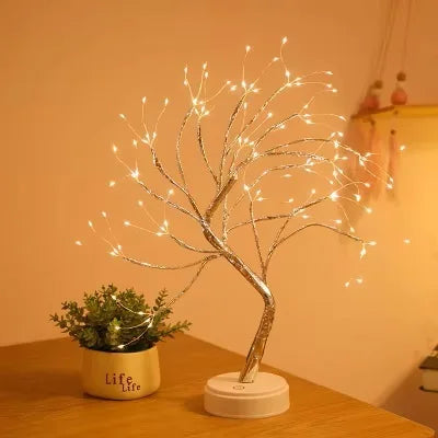 LED Night Light Mini Christmas Tree Copper Wire Garland