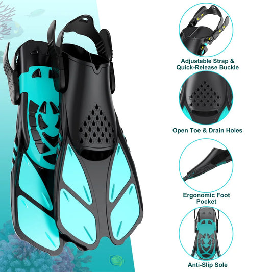 Snorkel Fins Swimming Flippers Adjustable Buckles