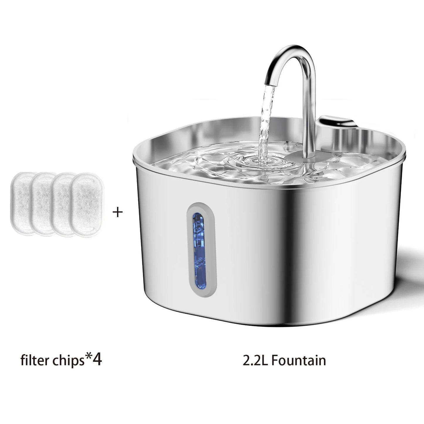 Automatic Cat Water Fountain Square Stainless Steel