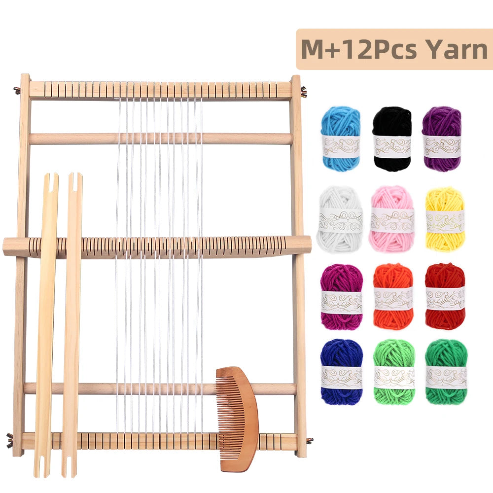 Wood DIY Weaving & Knitting Loom Machine, Wooden Frame