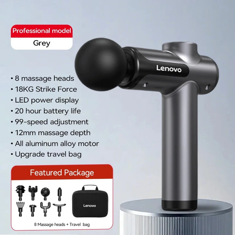 Lenovo Powerful Wireless Massager Gun 8 Massage Heads