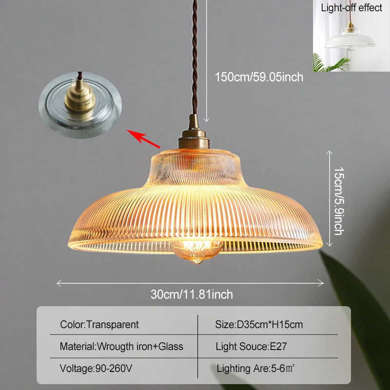 Nordic Glass Pendant Light Green Hanging Lamp Living Room