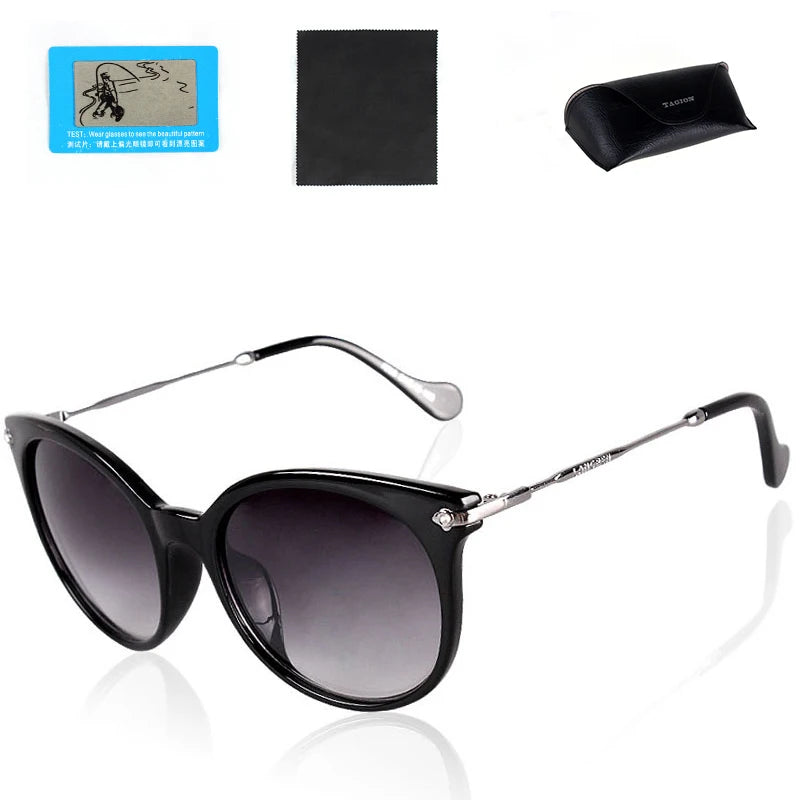 TAGION Fashion Unisex Cat Eye Plastic Frame Sunglasses