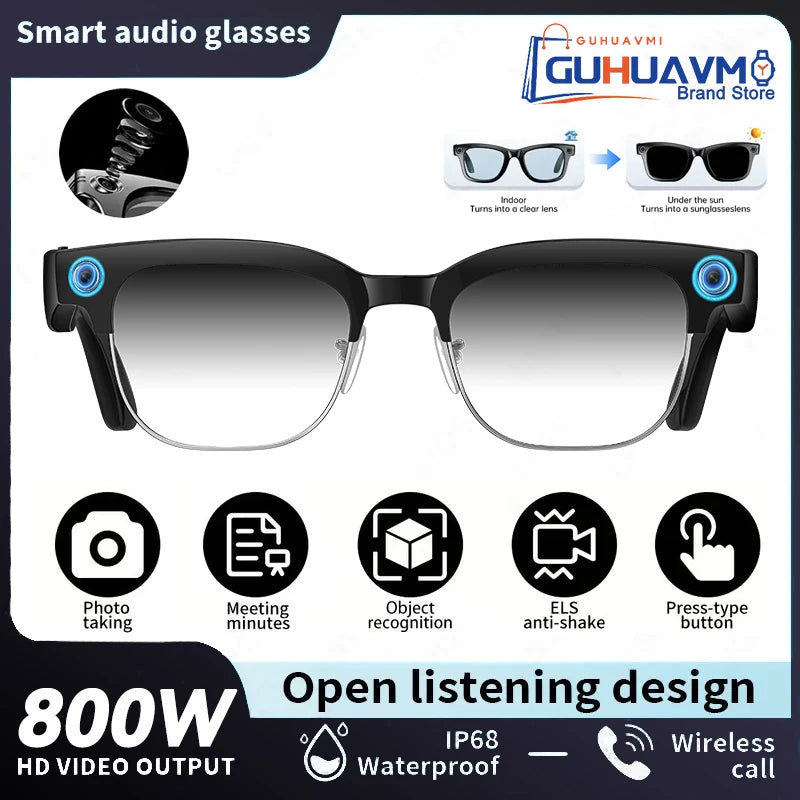 New AI Smart Glasses 120+Language Translation 800W Pixel