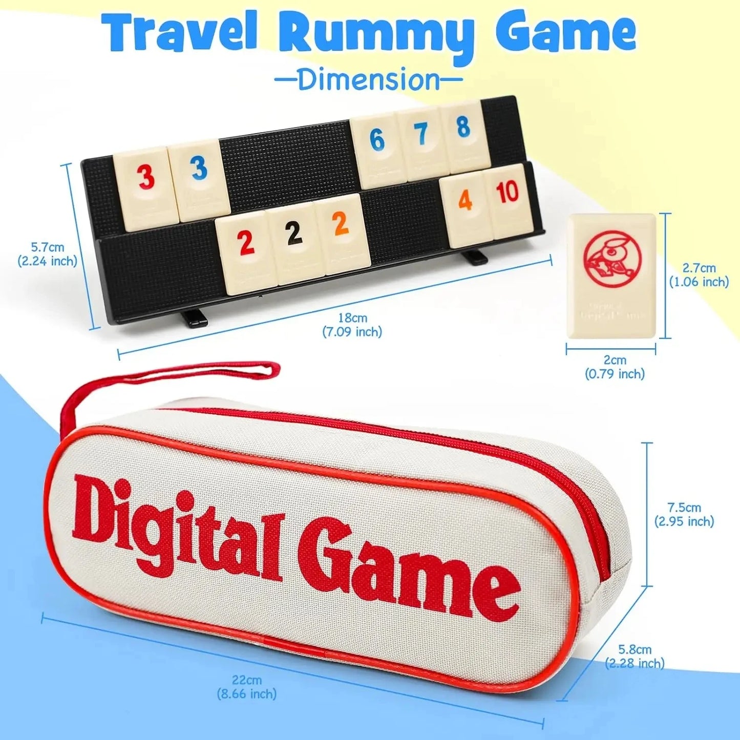 Rummy Cube Game with 4 Racks, 106 Rummy Cube Game Set