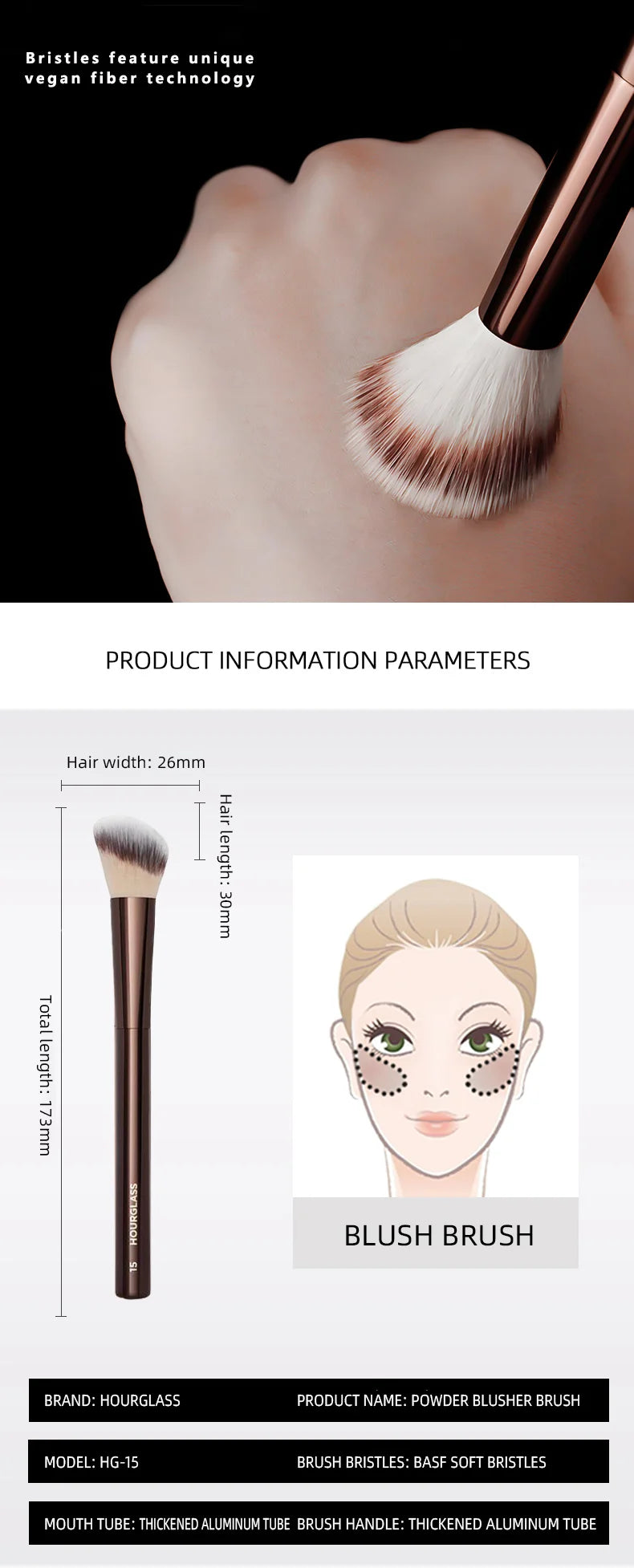 Liquid Blush Brush Angled Contour Brush Loose Powder Brush