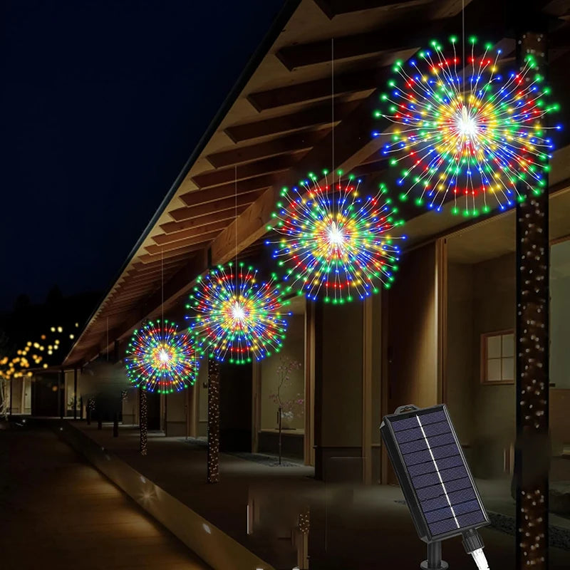 Solar Light Outdoor 4 Pack, Hanging Fairy Lights Strom