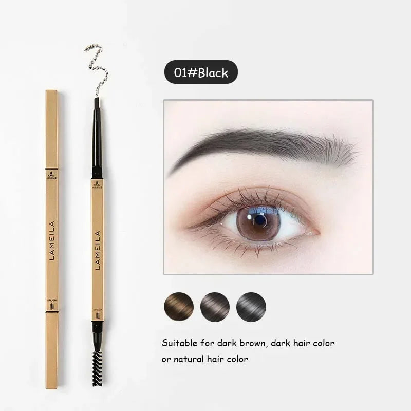 Double Head Eyebrow Pencil with Brush Waterproof Smooth
