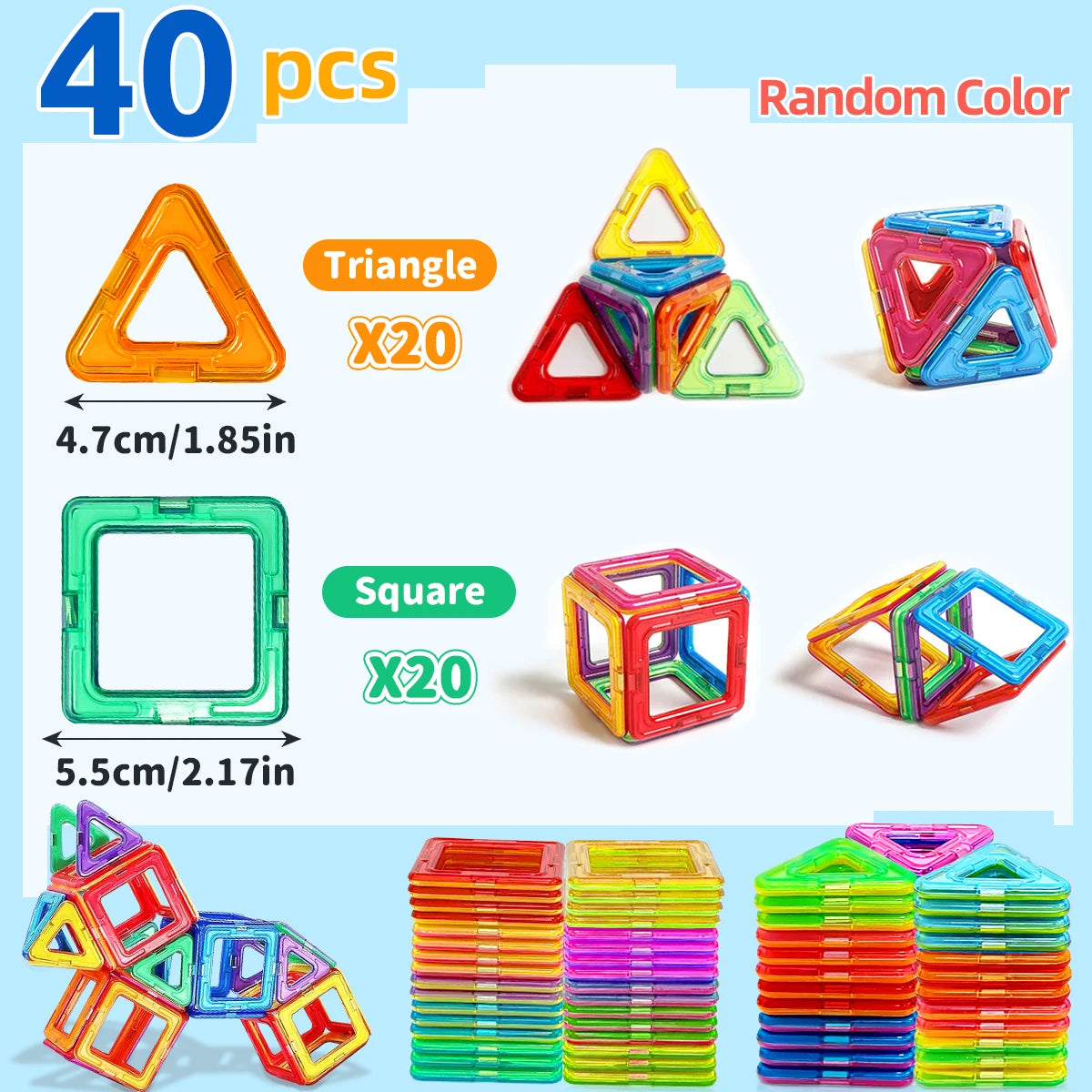 Magnetic Building Blocks DIY Learning Educational Magnet Toys