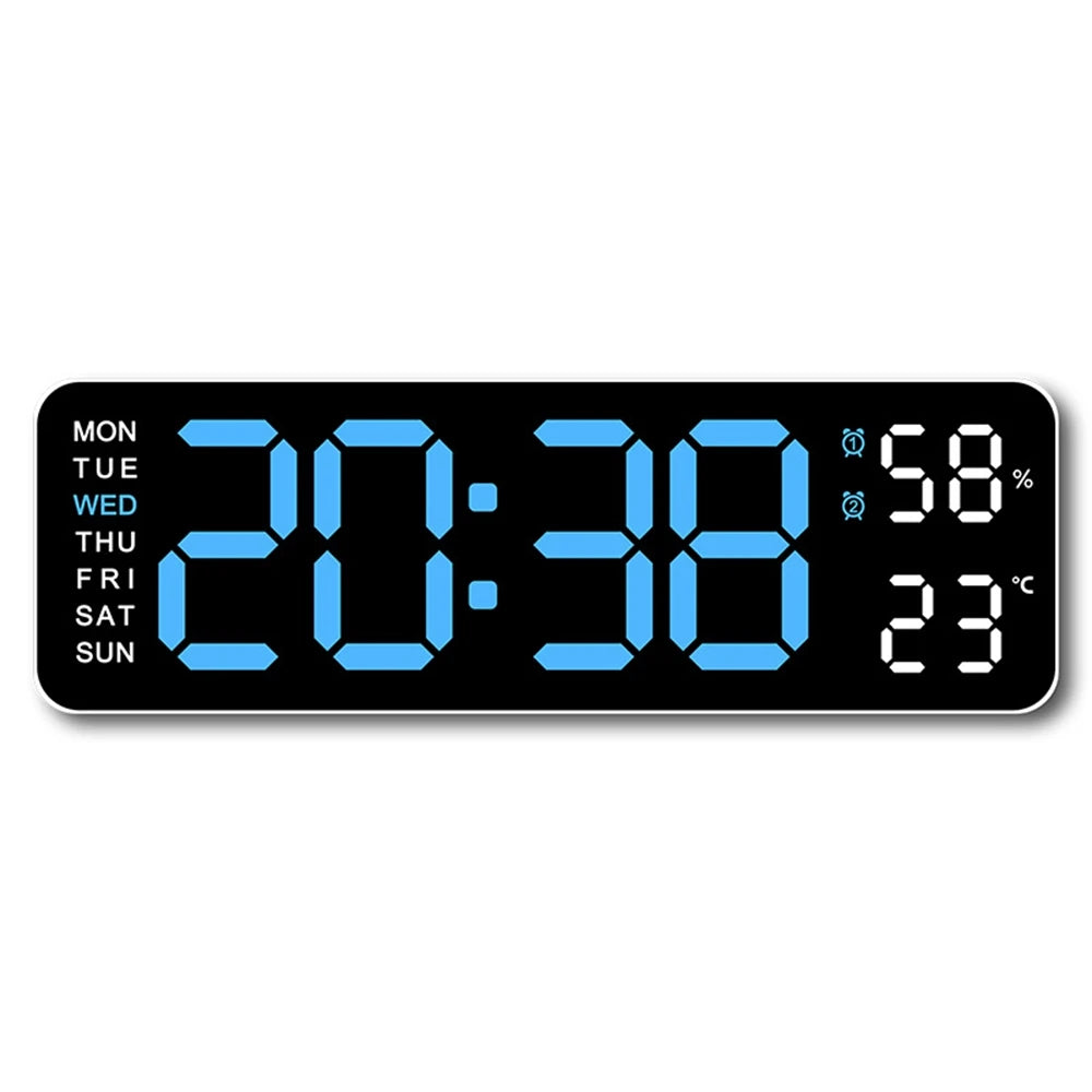 Large Digital Wall Clock Temperature and Humidity