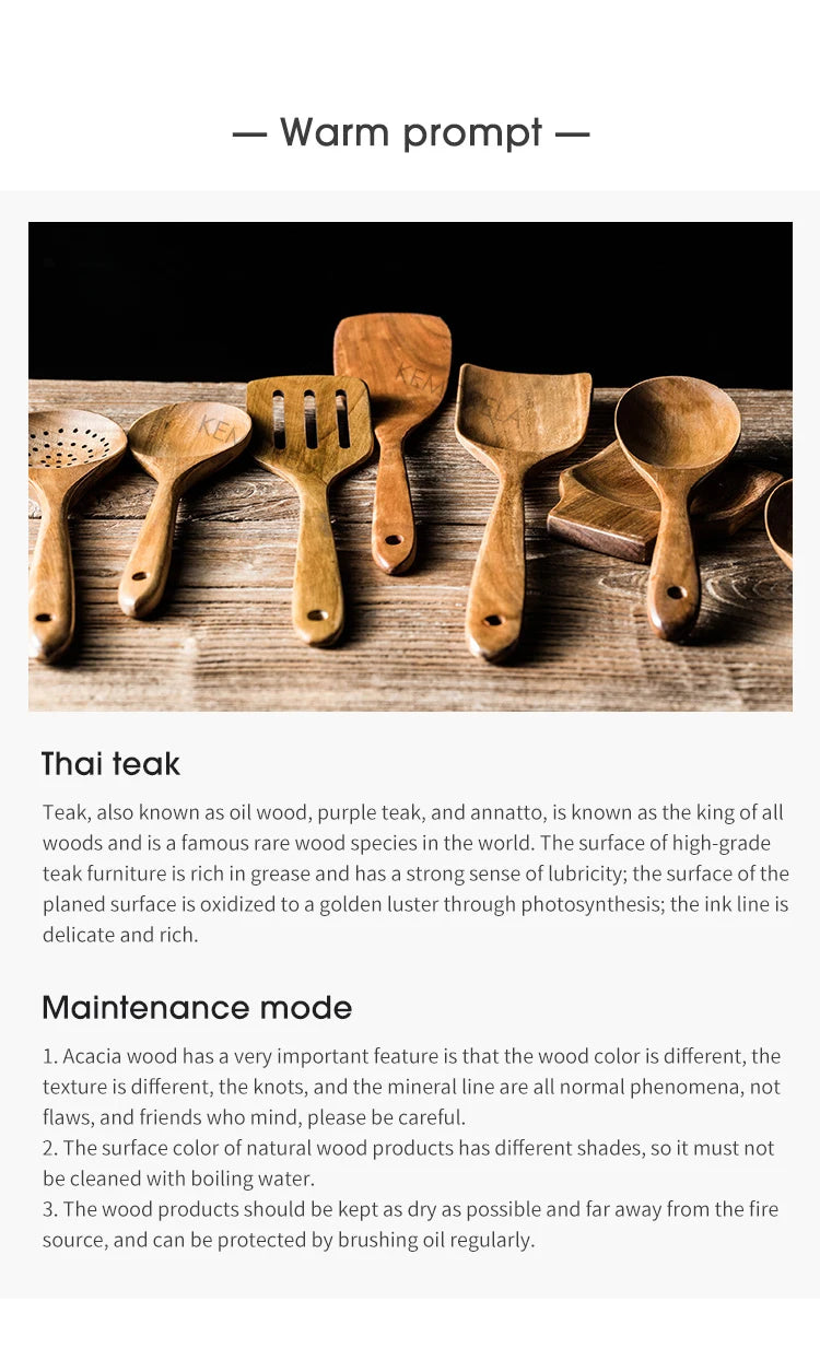 Wooden Spoons For Cooking, Wooden Utensils Set