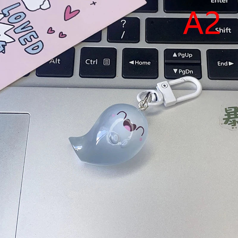 Luminous Halloween Ghost Key Chain Cartoon Jelly Doll