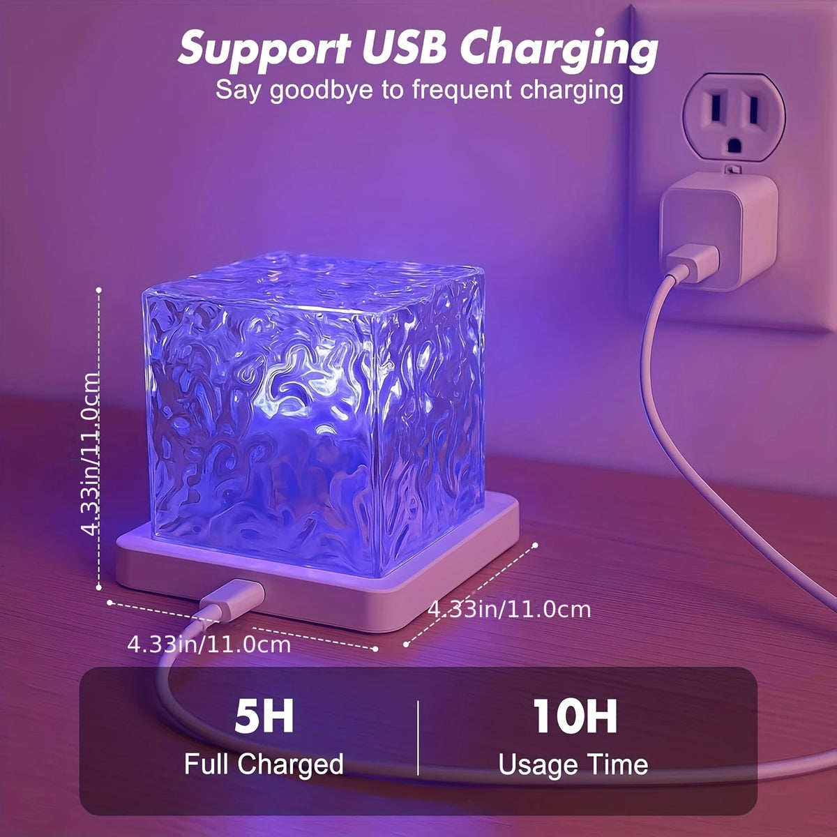 Rechargeable Shower Lamp with 16-Color Wave Projector