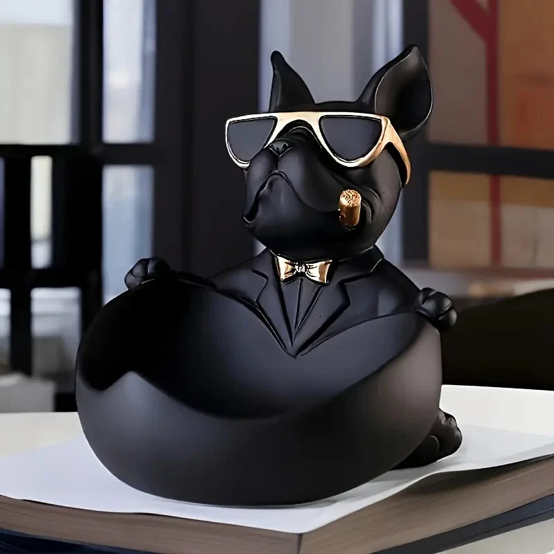Creative Sunglasses Cool Dog Statue Bulldog Statue