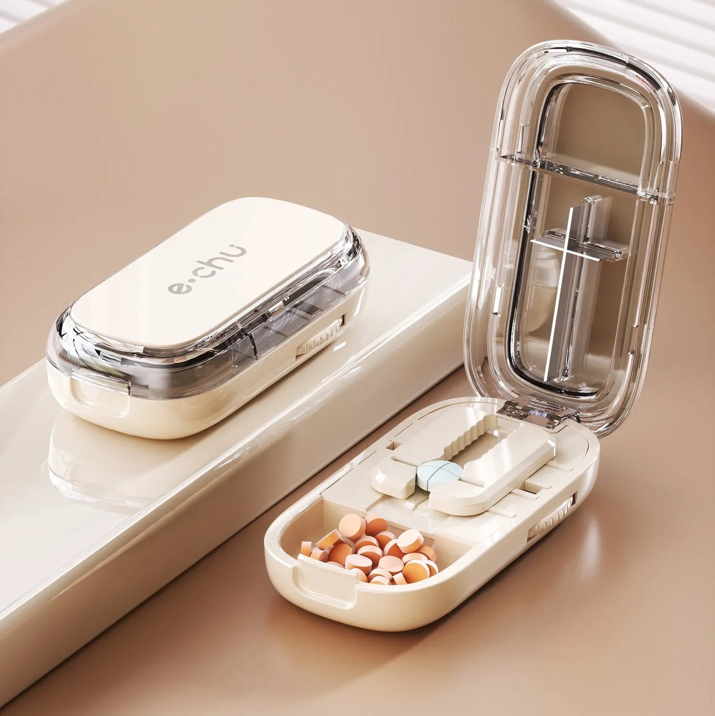 New Quartering Pill Cutter Storage Box Medicine