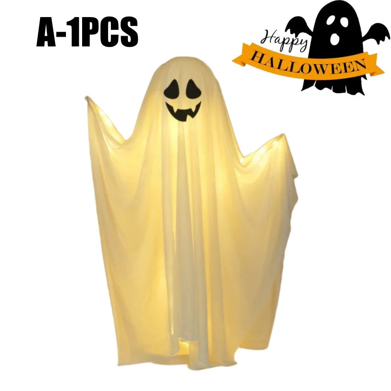 Scary Standing Ghost Glow-in-the-Dark Halloween Decoration