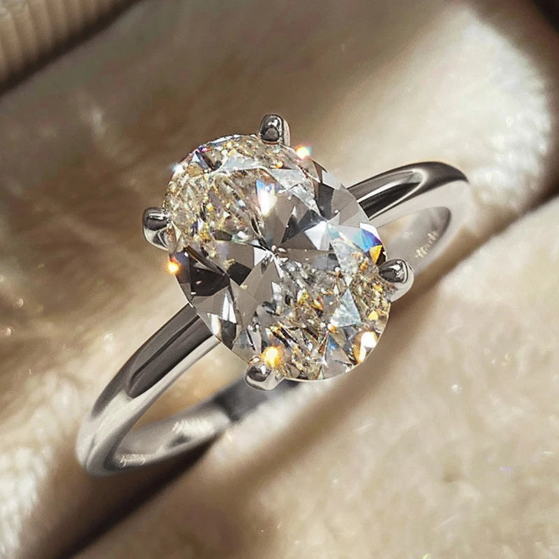 Gorgeous Shiny Oval Stone Ring For Women Engagement Jewelry