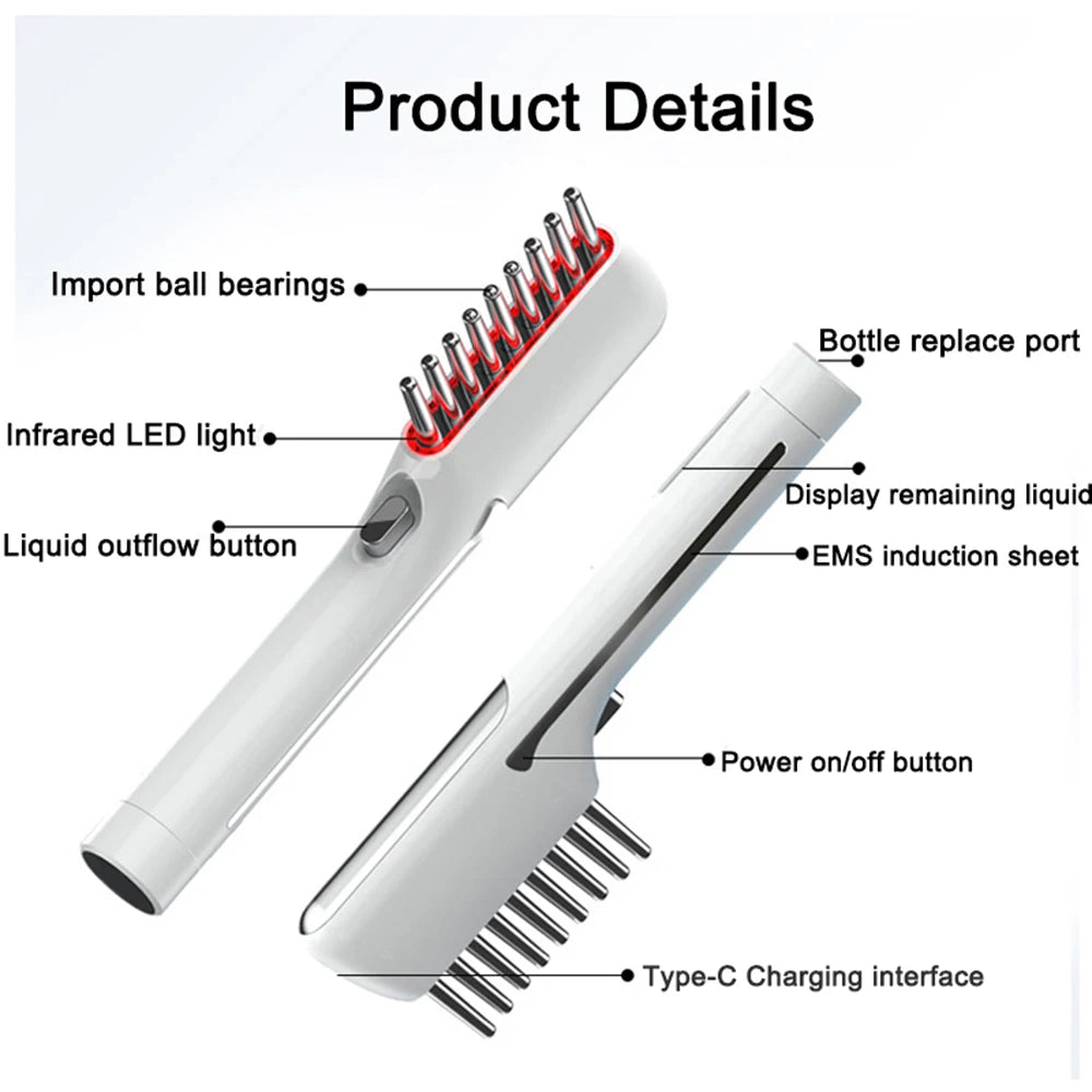Electric Massage Comb LED Red Light Therapy Hair Growth