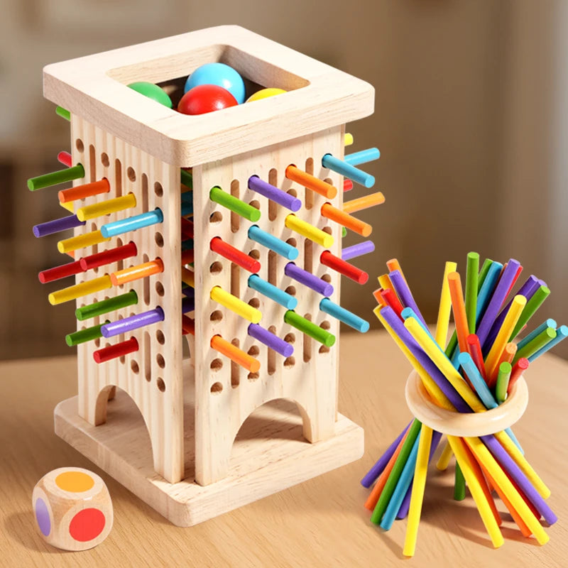 Parent child interactive wooden stick children's