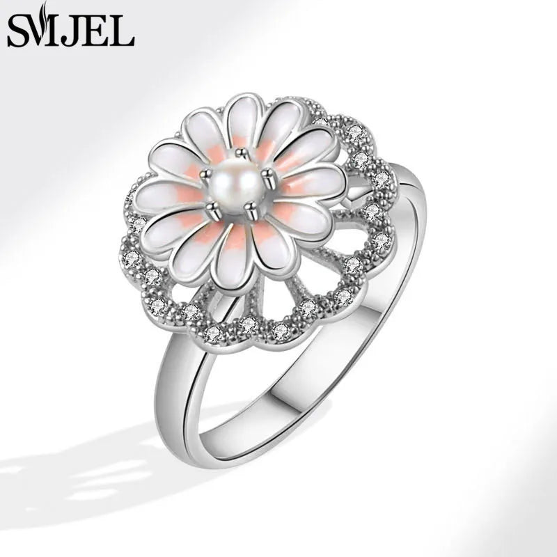 Luxury Crystal Anxiety Relief Spinning Fidget Rings for Women