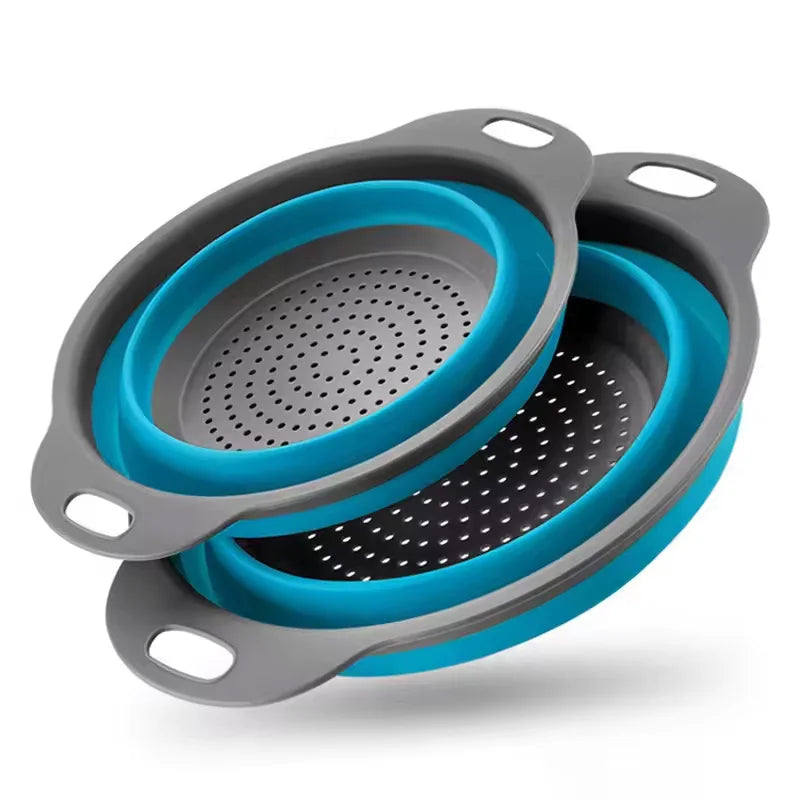 Silicone Folding Drain Basket Fruit Vegetable Washing Basket