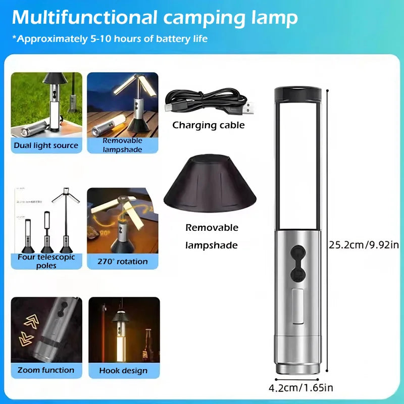 Rechargeable Outdoor Portable Hiking Camping Flashlight