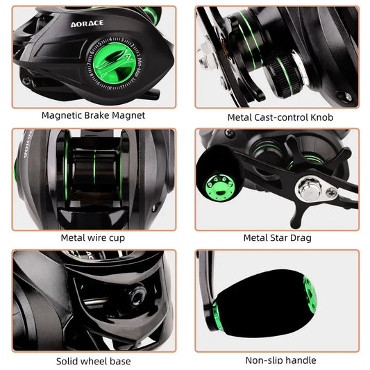 Fishing Baitcasting Reel All Metal Spool Fishing Reels