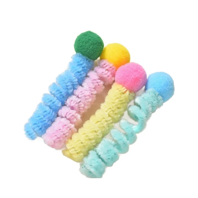 4/200Pcs Interactive Cat Spring Toy Spiral Colors