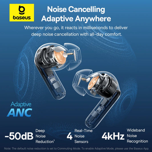 Baseus Bass BP1 Pro -50dB Noise Cancelling Wireless Earbuds